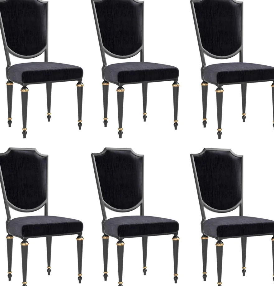Casa Padrino Luxus Barock Esszimmer Stuhl Schwarz / Gold - Designer Stuhl - Luxus Qualität
