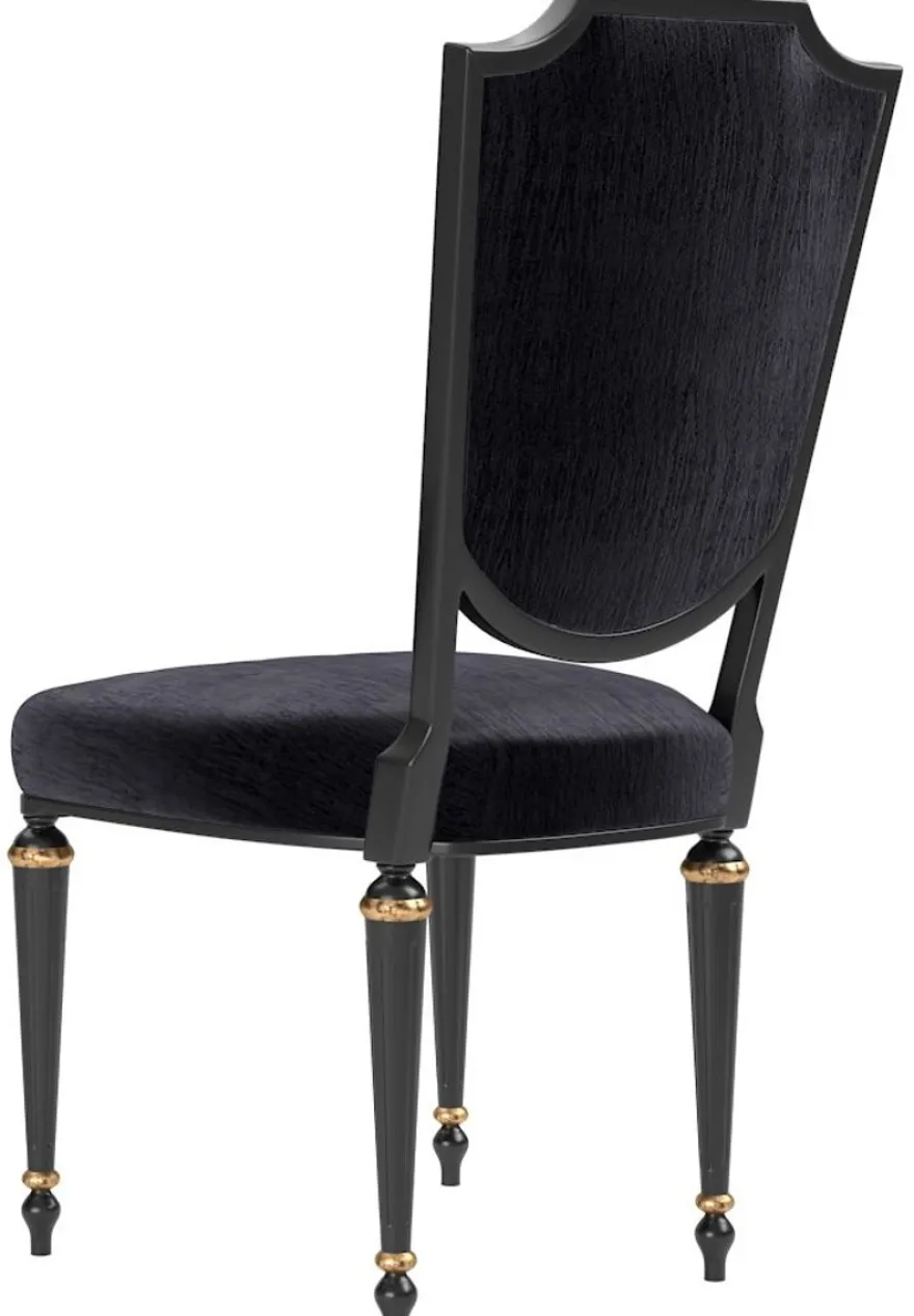 Casa Padrino Luxus Barock Esszimmer Stuhl Set Schwarz / Antik Gold 50 x 50 x H. 105 cm - Edle Küchen Stühle - Barock Stühle 6er Set - Esszimmer Möbel