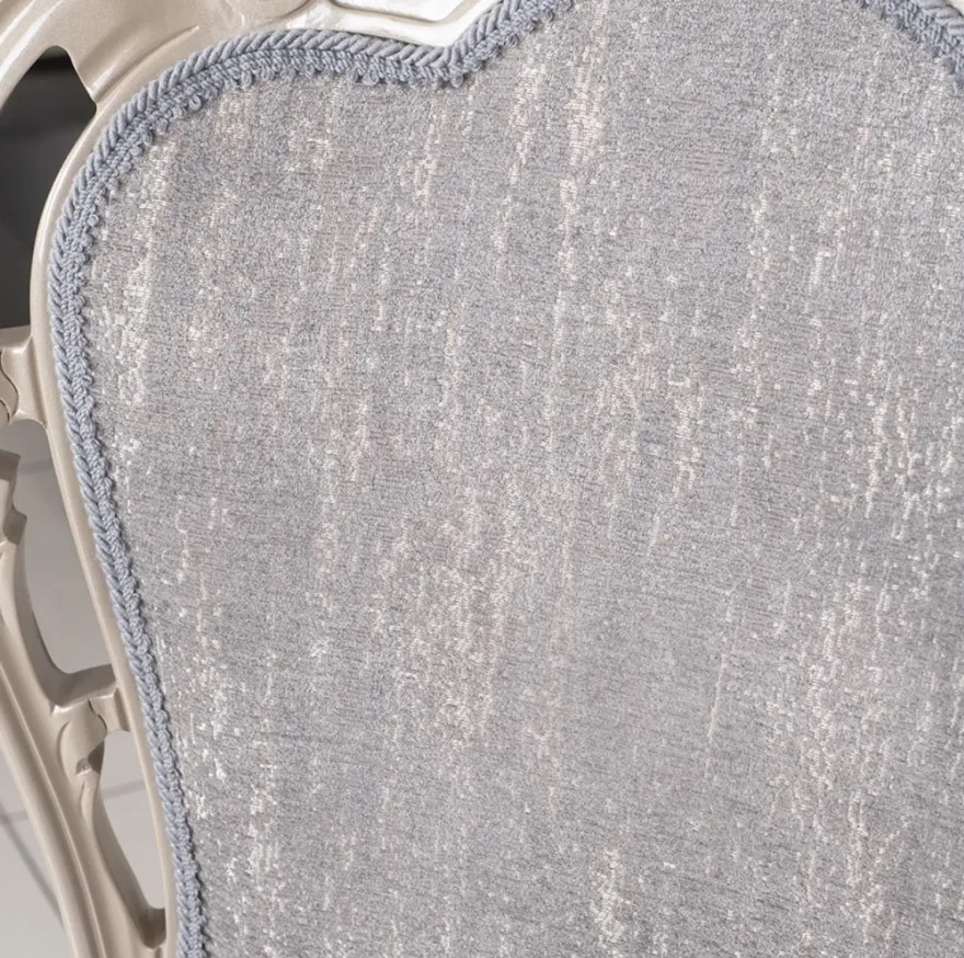 Casa Padrino Luxus Barock Esszimmer Stuhl 4er Set Grau / Hochglanz Beige 49,5 x 57 x H. 102,5 cm - Barockstil Küchen Stühle - Prunkvolle Luxus Esszimmer Möbel im Barockstil - Edel & Prunkvoll