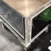 Casa Padrino Luxus Barock Fernsehschrank mit Spiegelglas Silber / Gold 200 x 55 x H. 72 cm - Verspiegelter TV Schrank - Luxus Qualität