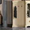 Casa Padrino Luxus Barock Garderobe mit Schrank Creme / Gold - Massivholz Garderobe im Barockstil - Luxus Garderoben Möbel im Barockstil - Luxus Qualität - Made in Italy