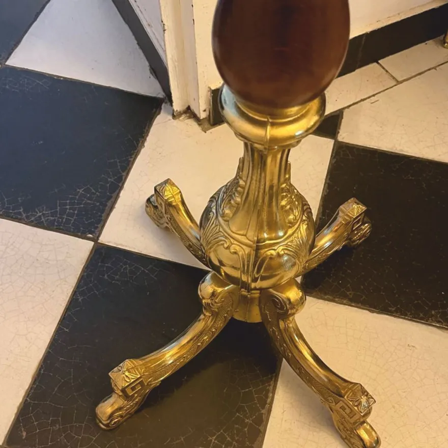Casa Padrino Luxus Barock Garderobenständer Gold / Dunkelbraun H. 180 cm - Made in Italy