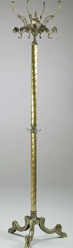 Casa Padrino Luxus Barock Garderobenständer Messing / Bronze 45 x 45 x H. 174 cm - Edler Messing Kleiderständer - Barock Garderoben Hotel Möbel