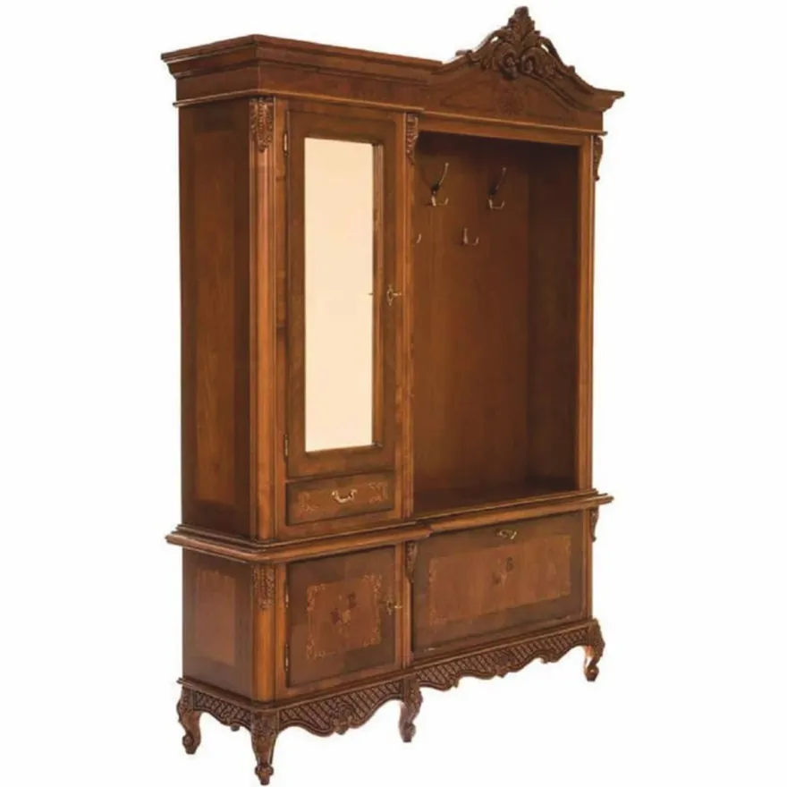 Casa Padrino Luxus Barock Garderobe Braun 162 x 45 x H. 230 cm - Barock Garderoben Möbel