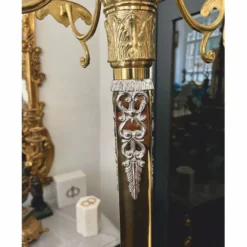 Casa Padrino Luxus Barock Garderobenständer Gold / Silber H. 180 cm - Made in Italy