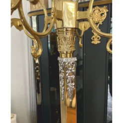 Casa Padrino Luxus Barock Garderobenständer Gold / Silber H. 180 cm - Made in Italy