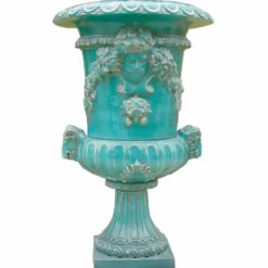 Casa Padrino Luxus Barock Garten Deko Keramik Blumentopf Antik Grün Ø 102 x H. 162 cm