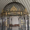 Casa Padrino Luxus Barock Garten Pavillon Schwarz / Gold Ø 540 x H. 680 cm - Runder Schmiedeeisen Hochzeits Pavillon - Edel & Prunkvoll