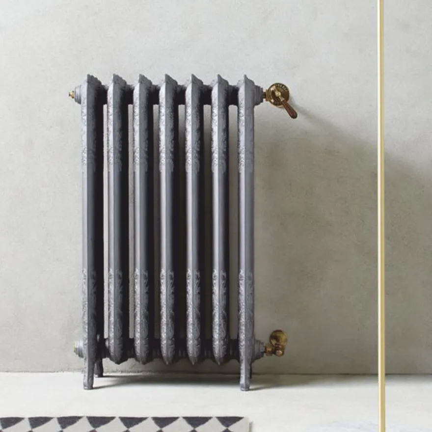 Casa Padrino Luxus Barock Heizkörper Dunkelgrau / Antik Messing 60,5 x H. 76 cm - Made in Italy