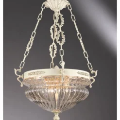 Casa Padrino Luxus Barock Hängeleuchte Elfenbein Ø 50 x H. 75 cm - Barockstil Messingguss Pendelleuchte - Made in Italy