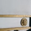 Casa Padrino Luxus Barock Hocker Weiß / Antik Gold 73 x 36 x H. 54 cm - Massivholz Sitzhocker im Barockstil - Barockmöbel