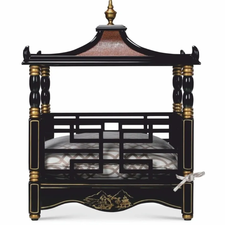 Casa Padrino Luxus Barock Hundebett im orientalischen Stil Schwarz / Gold
