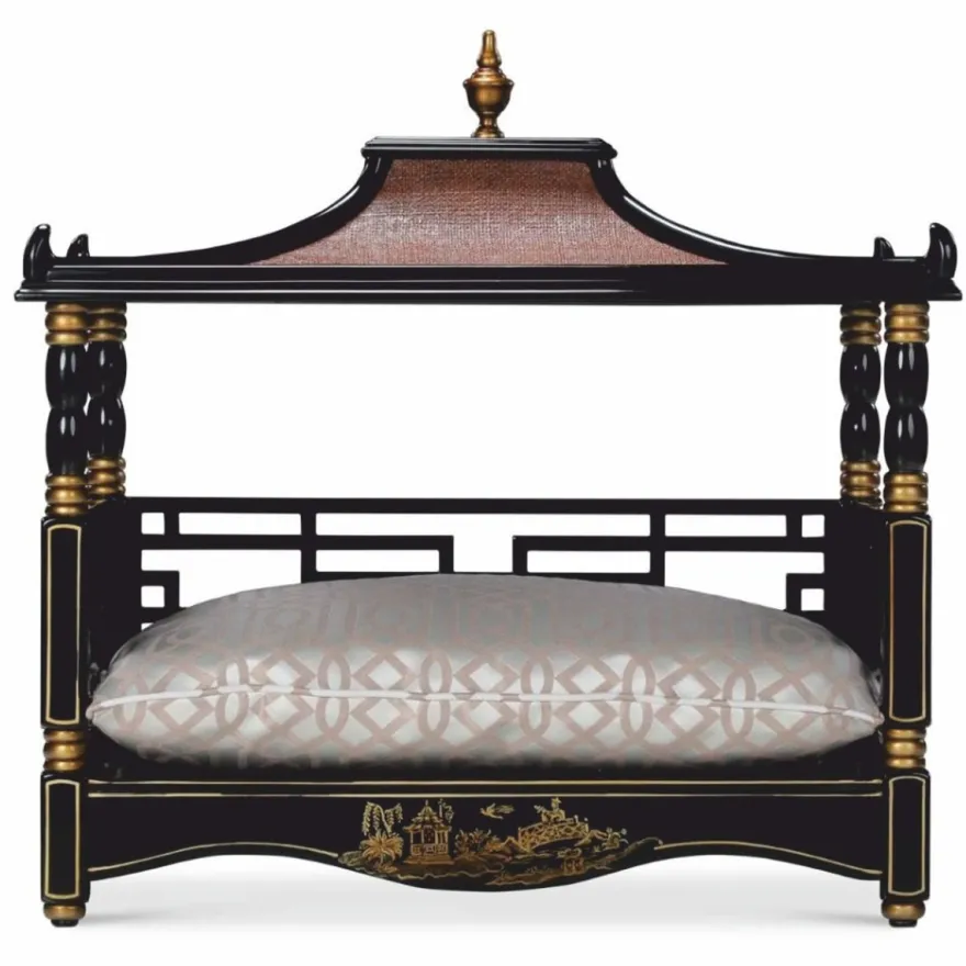Casa Padrino Luxus Barock Hundebett im orientalischen Stil Schwarz / Gold