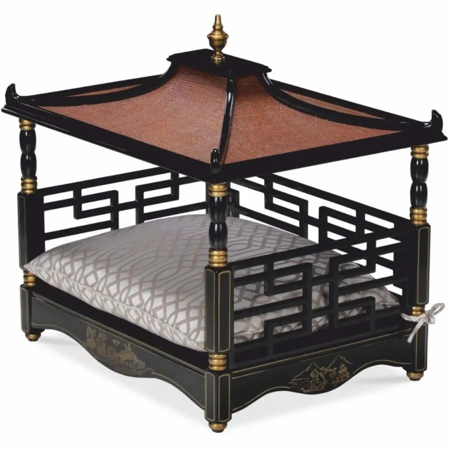 Casa Padrino Luxus Barock Hundebett im orientalischen Stil Schwarz / Gold