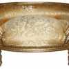 Casa Padrino Luxus Barock Hunde & Katzen Sofa in Gold Muster / Gold - 71,5 x 53 x 41 cm - Handgefertigtes Haustierbett