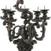 Casa Padrino Luxus Barock Kerzenhalter Antik Schwarz Ø 35 x H. 51 cm - Prunkvoller Barockstil Kerzenständer - Luxus Deko Accessoires im Barockstil - Luxus Qualität - Made in Italy