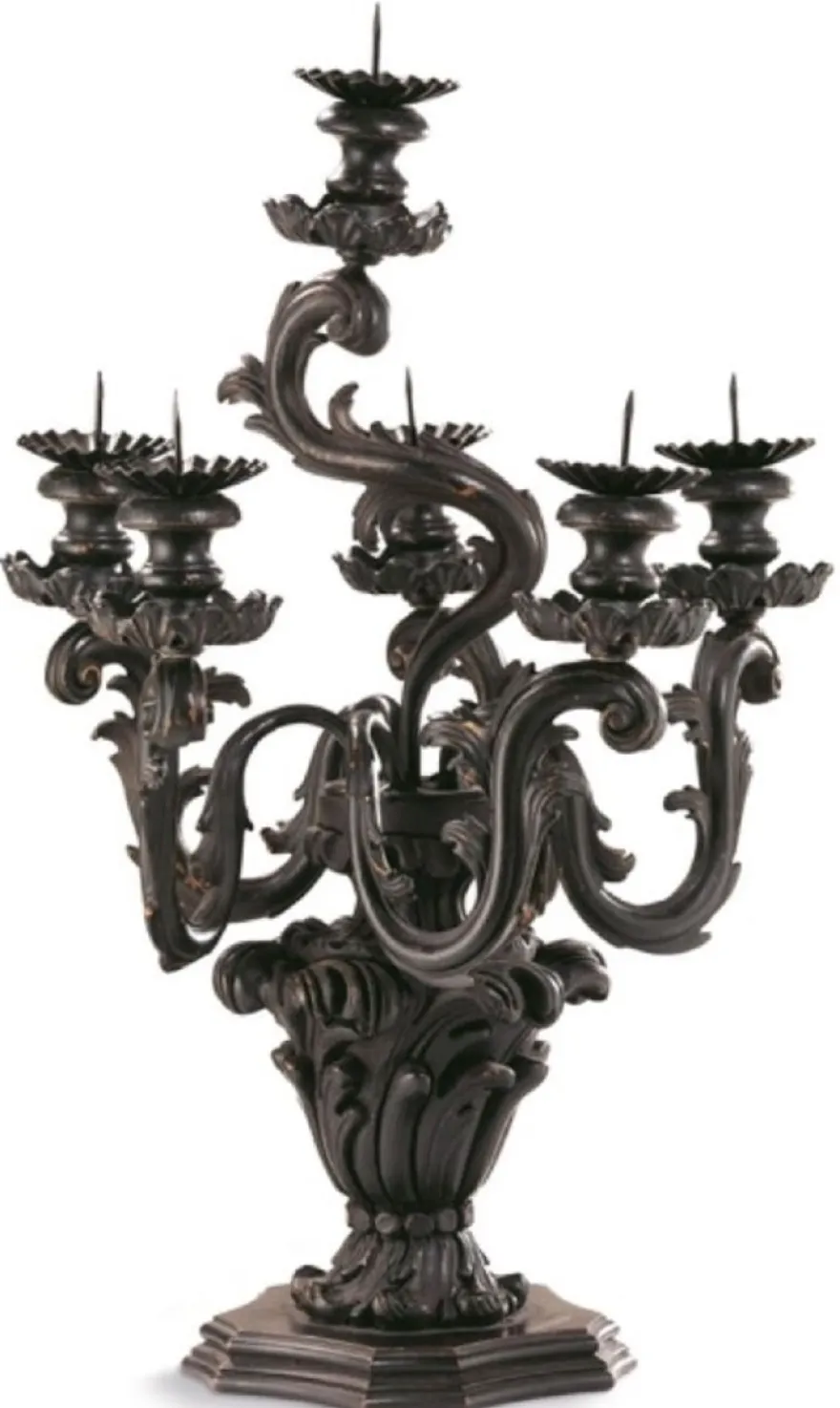 Casa Padrino Luxus Barock Kerzenhalter Antik Schwarz Ø 35 x H. 51 cm - Prunkvoller Barockstil Kerzenständer - Luxus Deko Accessoires im Barockstil - Luxus Qualität - Made in Italy
