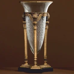 Casa Padrino Luxus Barock Kerzenleuchter Vintage Messing / Schwarz H. 51 cm