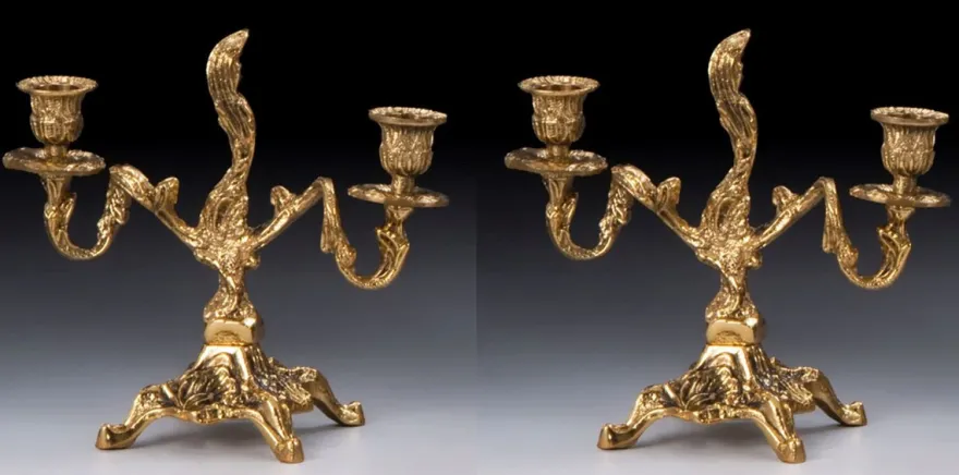 Casa Padrino Luxus Barock Kerzenhalter Set Gold 21 x H. 20 cm - Handgefertigte Barockstil Bronze Kerzenständer - Barock Deko Accessoires - Barock Interior - Barock Möbel - Edel & Prunkvoll