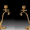 Casa Padrino Luxus Barock Kerzenhalter Set Gold 15 x H. 19 cm - Handgefertigte Barockstil Bronze Kerzenständer - Barock Deko Accessoires - Barock Interior - Barock Möbel - Edel & Prunkvoll