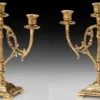 Casa Padrino Luxus Barock Kerzenhalter Set Gold 24 x H. 28 cm - Handgefertigte Barockstil Bronze Kerzenständer - Barock Deko Accessoires - Barock Interior - Barock Möbel - Edel & Prunkvoll