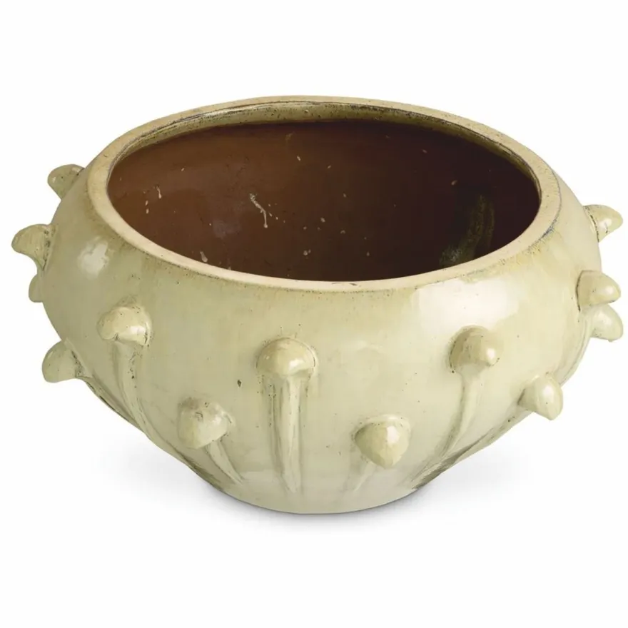 Casa Padrino Luxus Barock Keramik Blumentopf Antik Sandfarben Ø 89 x H. 45 cm