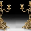 Casa Padrino Luxus Barock Kerzenhalter Set Gold 24 x H. 34 cm - Handgefertigte Barockstil Bronze Kerzenständer - Barock Deko Accessoires - Barock Interior - Barock Möbel - Edel & Prunkvoll