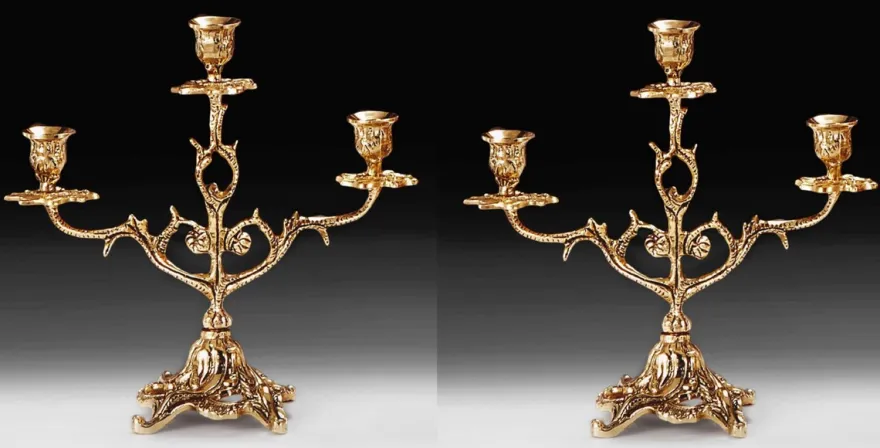Casa Padrino Luxus Barock Kerzenhalter Set Gold 30 x H. 28 cm - Handgefertigte Barockstil Bronze Kerzenständer - Barock Deko Accessoires - Barock Interior - Barock Möbel - Edel & Prunkvoll