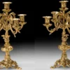 Casa Padrino Luxus Barock Kerzenhalter Set Gold Ø 25 x H. 38 cm - Handgefertigte Barockstil Bronze Kerzenständer - Barock Deko Accessoires - Barock Interior - Barock Möbel - Edel & Prunkvoll