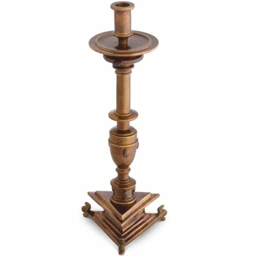 Casa Padrino Luxus Barock Kerzenständer Antik Gold H. 39,5 cm - Barock Deko