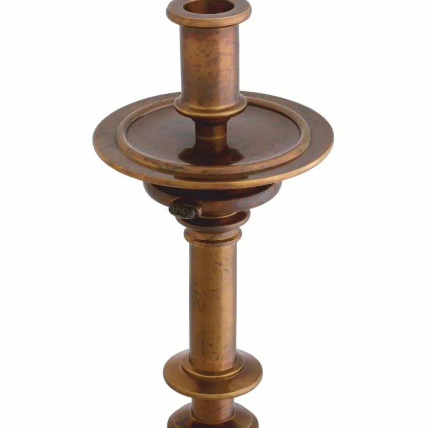 Casa Padrino Luxus Barock Kerzenständer Antik Gold H. 39,5 cm - Barock Deko