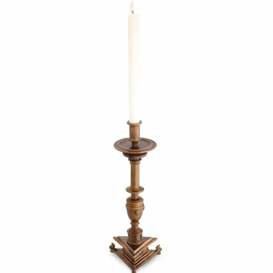 Casa Padrino Luxus Barock Kerzenständer Antik Gold H. 39,5 cm - Barock Deko