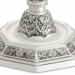 Casa Padrino Luxus Barock Kerzenständer im französischen Stil Antik Silber H. 25 cm - Barockstil Deko Accessoires