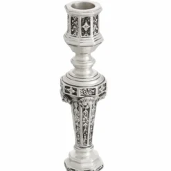 Casa Padrino Luxus Barock Kerzenständer im französischen Stil Antik Silber H. 25 cm - Barockstil Deko Accessoires