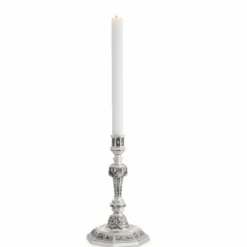 Casa Padrino Luxus Barock Kerzenständer im französischen Stil Antik Silber H. 25 cm - Barockstil Deko Accessoires