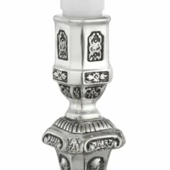 Casa Padrino Luxus Barock Kerzenständer im französischen Stil Antik Silber H. 24,5 cm