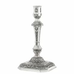 Casa Padrino Luxus Barock Kerzenständer im französischen Stil Antik Silber H. 24,5 cm