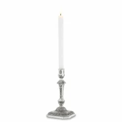 Casa Padrino Luxus Barock Kerzenständer im französischen Stil Antik Silber H. 24,5 cm