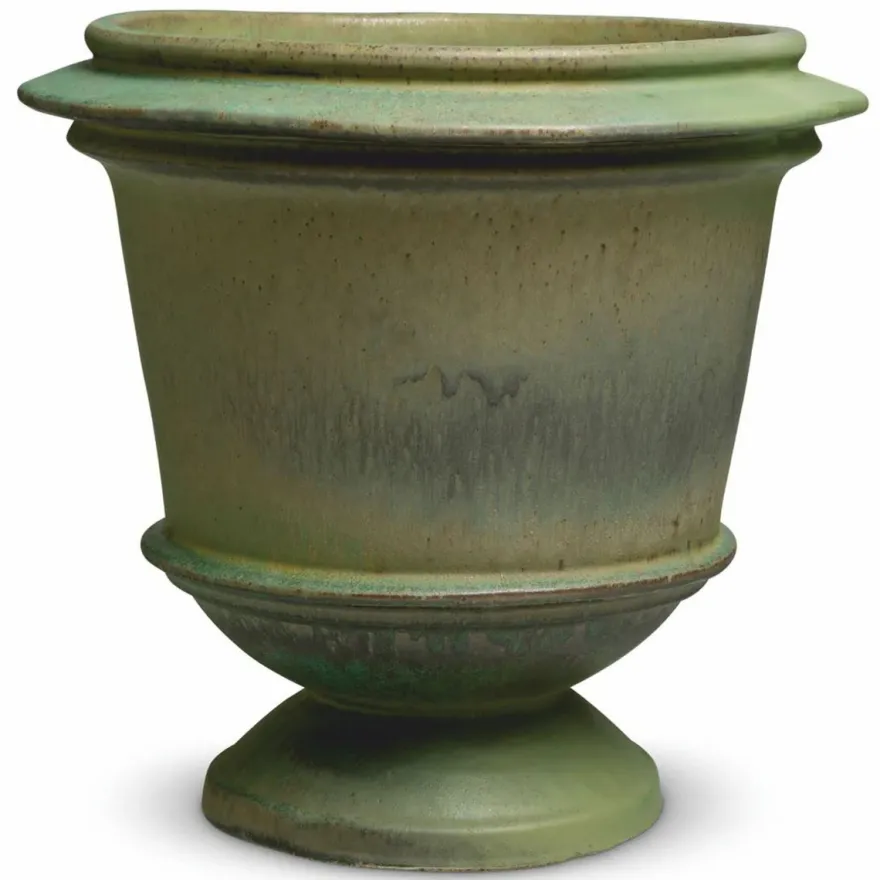 Casa Padrino Luxus Barock Keramik Blumentopf Grün Ø 57,5 x H. 54 cm - Garten Deko