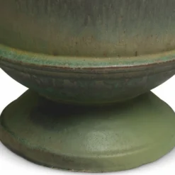 Casa Padrino Luxus Barock Keramik Blumentopf Grün Ø 57,5 x H. 54 cm - Garten Deko