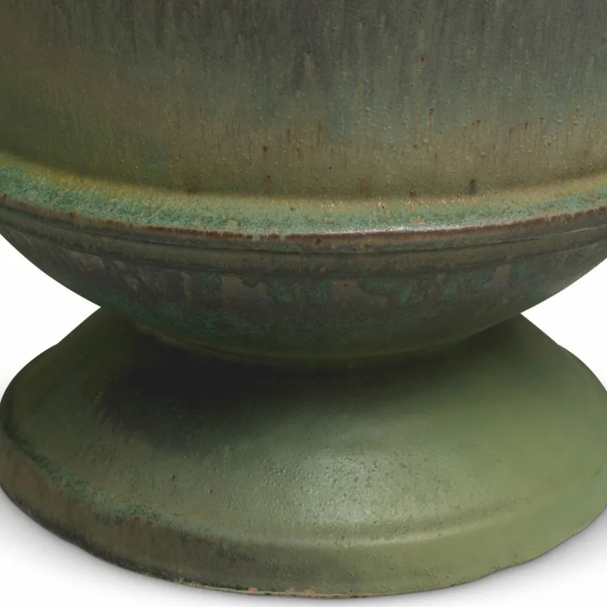 Casa Padrino Luxus Barock Keramik Blumentopf Grün Ø 57,5 x H. 54 cm - Garten Deko