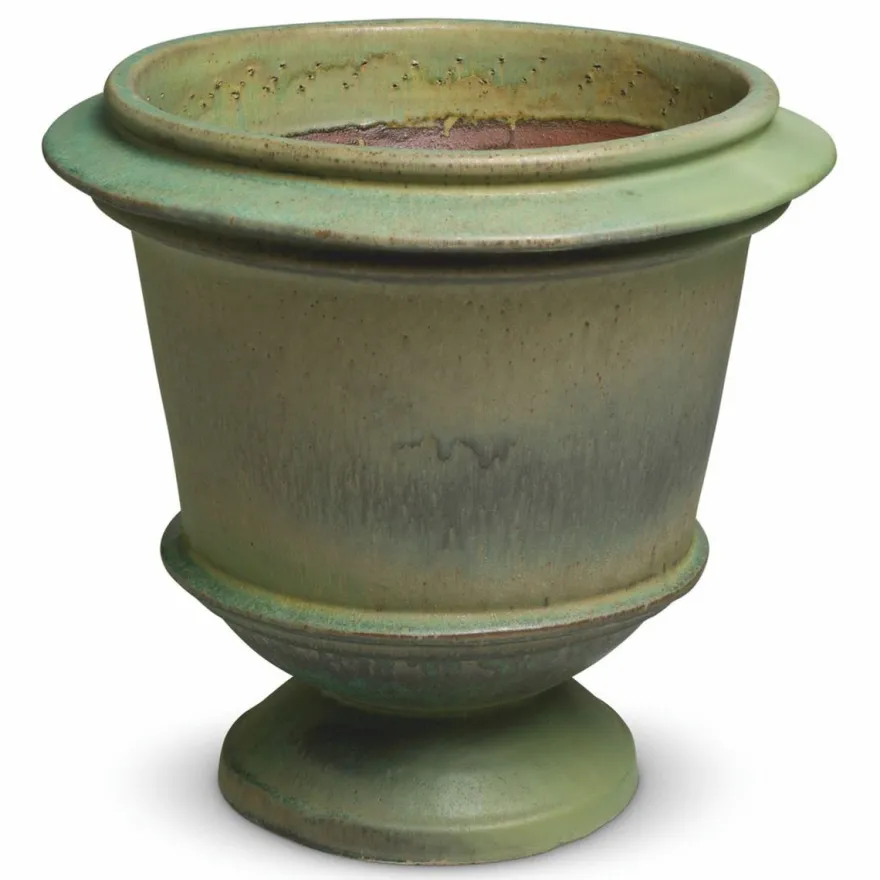 Casa Padrino Luxus Barock Keramik Blumentopf Grün Ø 57,5 x H. 54 cm - Garten Deko