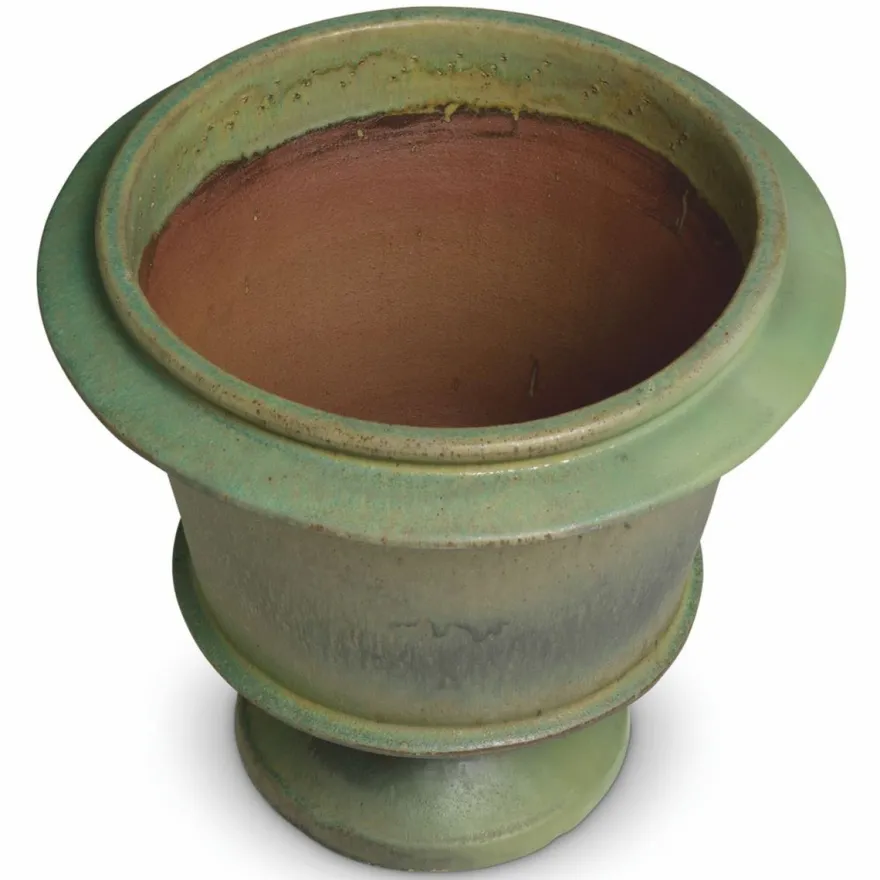 Casa Padrino Luxus Barock Keramik Blumentopf Grün Ø 57,5 x H. 54 cm - Garten Deko