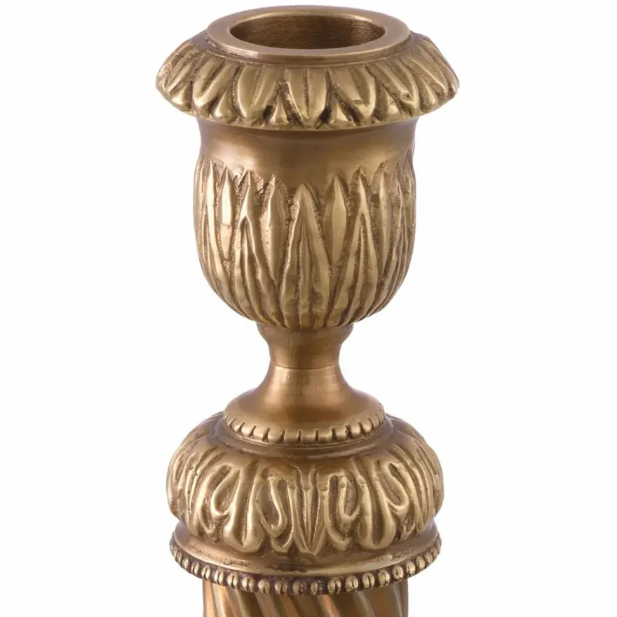 Casa Padrino Luxus Barock Kerzenhalter Vintage Messing H. 25 cm - Barock Deko Accessoires