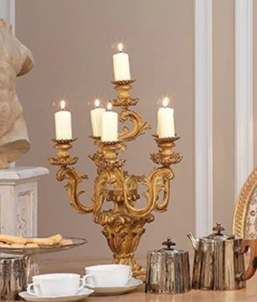 Casa Padrino Luxus Barock Kerzenhalter Antik Gold Ø 35 x H. 51 cm - Prunkvoller Barockstil Kerzenständer - Luxus Deko Accessoires im Barockstil - Luxus Qualität - Made in Italy