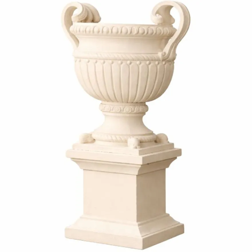 Casa Padrino Luxus Barock Keramik Blumentopf Creme Ø 72 x H. 78 cm - Garten Deko