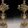 Casa Padrino Luxus Barock Kerzenhalter Set Gold Ø 23 x H. 43 cm - Handgefertigte Barockstil Bronze Kerzenständer - Barock Deko Accessoires - Barock Interior - Barock Möbel - Edel & Prunkvoll