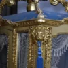 Casa Padrino Luxus Barock Königskutsche Gold / Blau / Grau - Prunkvolle Pferde Kutsche im Barockstil - Luxus Qualität - Edel & Prunkvoll