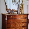 Casa Padrino Luxus Barock Kommode Dunkelbraun / Gold - Mahagoni Schrank mit Sekretär Klappfach und 3 Schubladen - Barock Möbel - Luxus Qualität - Made in Italy