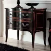 Casa Padrino Luxus Barock Kommode Antik Schwarz / Silber - Handgefertigte Massivholz Kommode mit 2 Schubladen - Barockstil Schlafzimmer Möbel - Barock Möbel - Luxus Qualität - Made in Italy